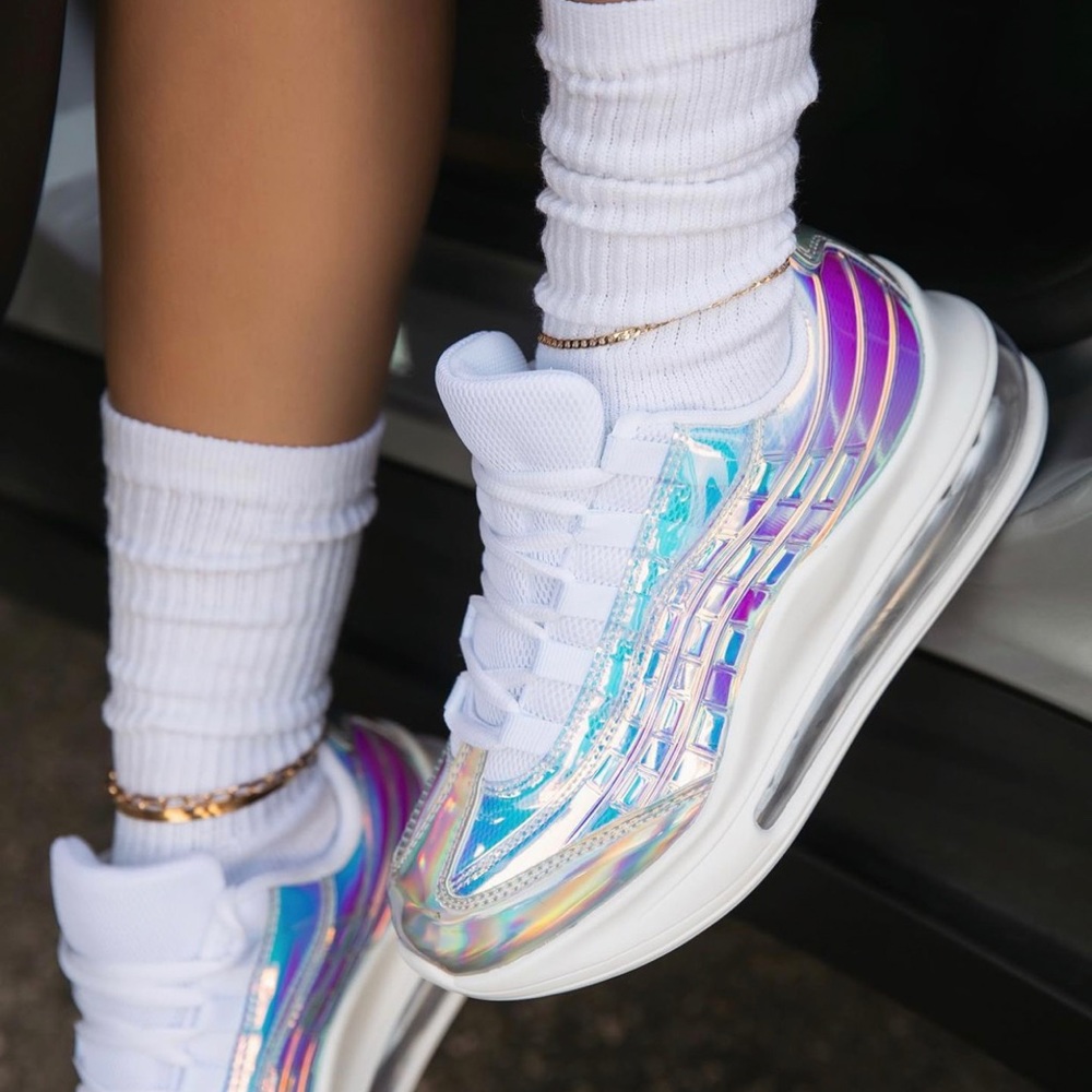 Holographic Iridescent Sneakers Size 8